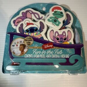 NEW 6 Pack DISNEY LILO & STITCH Holiday XMas Fun in the Tub Foam Pieces Crayon